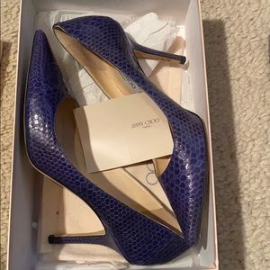 New Jimmy Choo Agnes, snake skin, Viola size 39